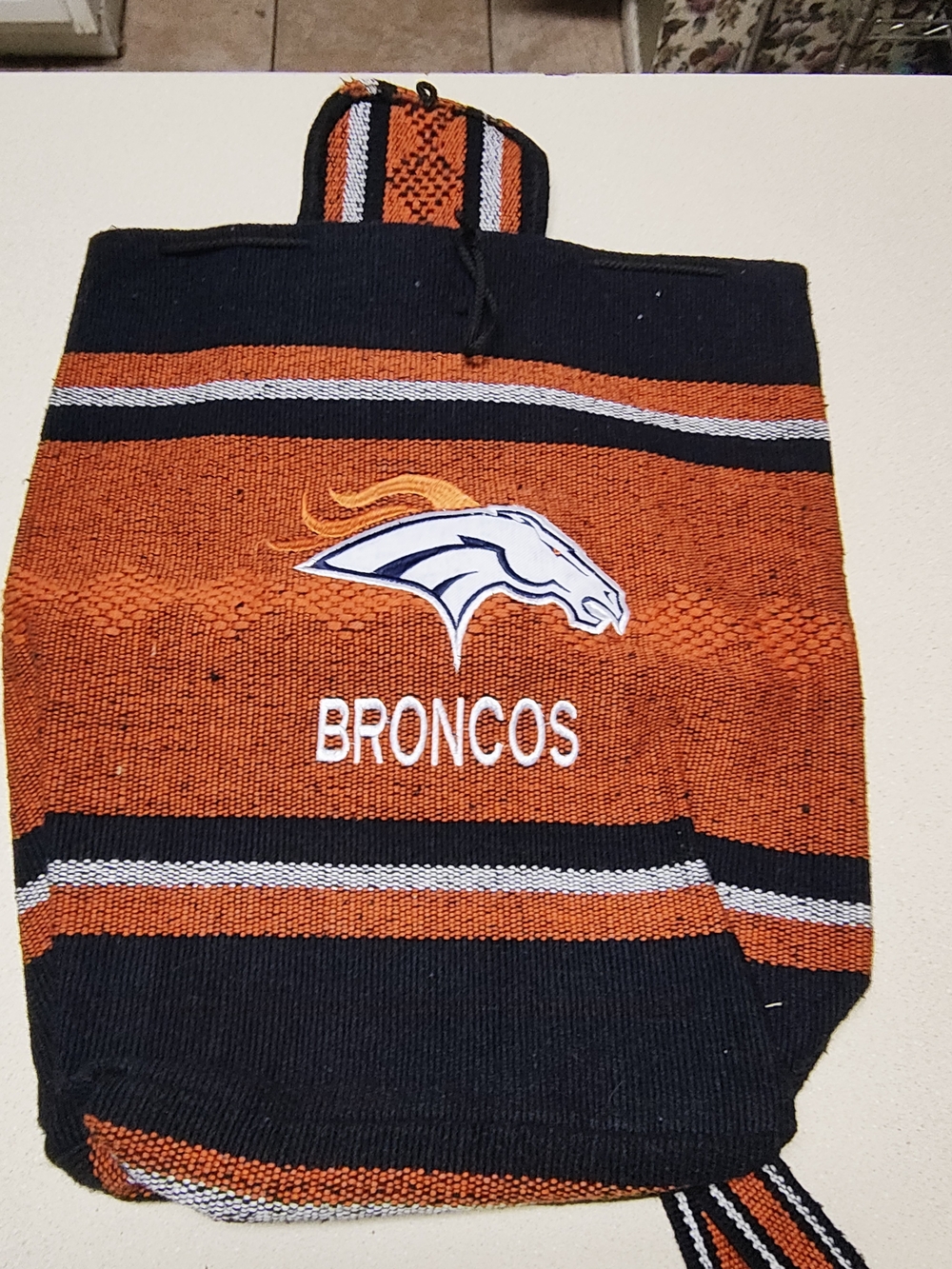 Denver Broncos Vintage Mexican Serape Woven Backpack